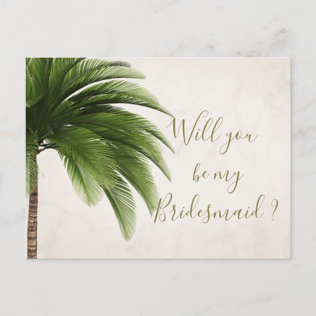 Palm Will Be My Bridesmaid Invitación (Anverso)
