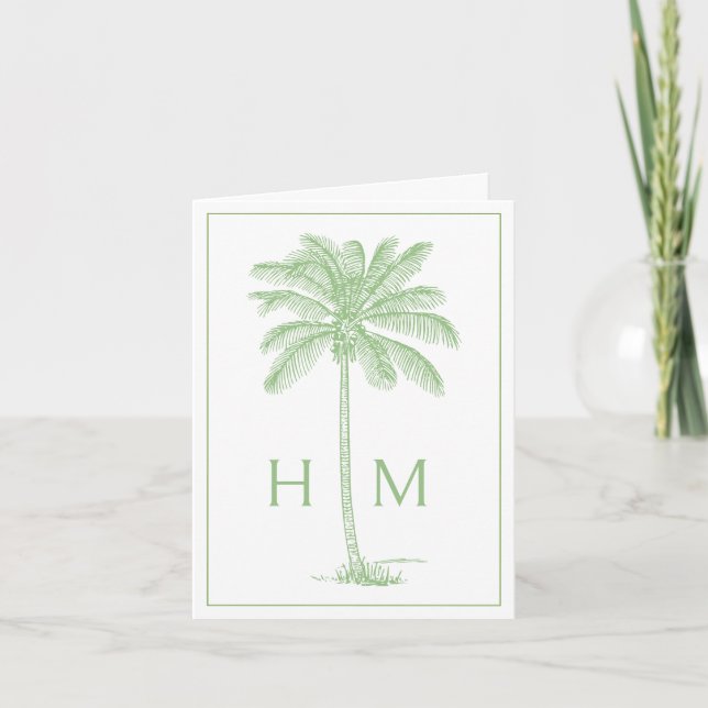 Palma de Palmetto Costera Verde Monograma (Anverso)