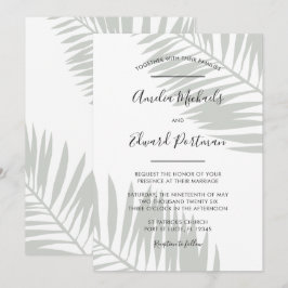 Palma de salvia tropical deja invitación de matrim