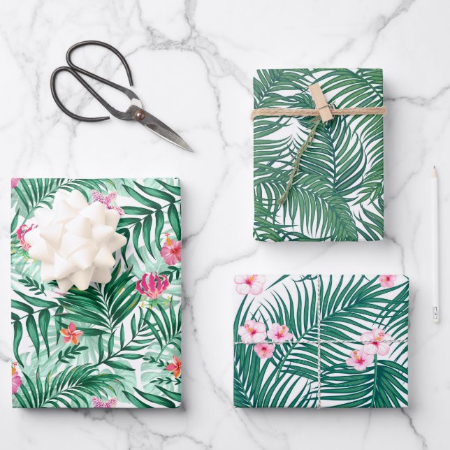 Palma Tropical & Hojas de Monstera & Flores Exótic (Anverso)