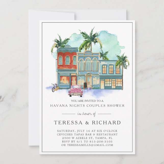 Palmas de época | Havana Nights Couples Shower (Anverso)