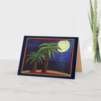 Palmas por el mar - tarjeta de felicitación