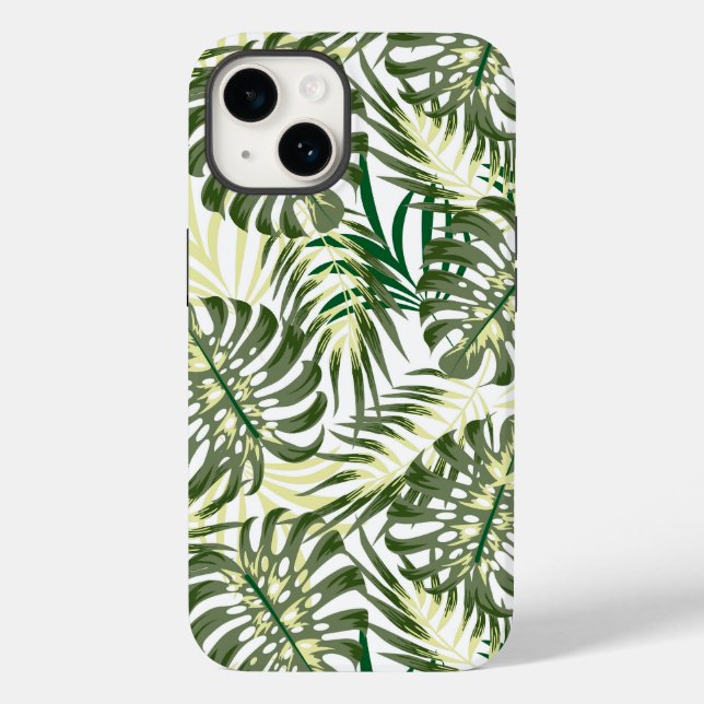 Palmas tropicales Imprimir Funda para iPhone 14 (Reverso )