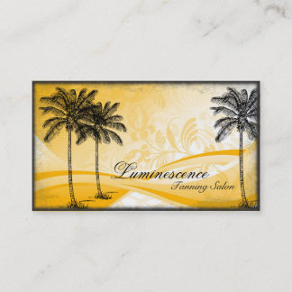 Palmera del amarillo de la tarjeta de visita del