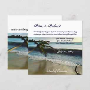Palmera   Invitación a la boda semi-brillante