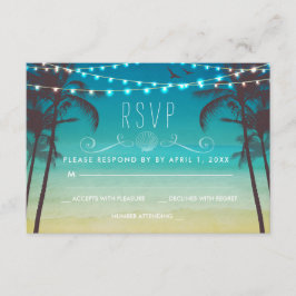 Palmera tropical de la tarjeta de RSVP de la boda