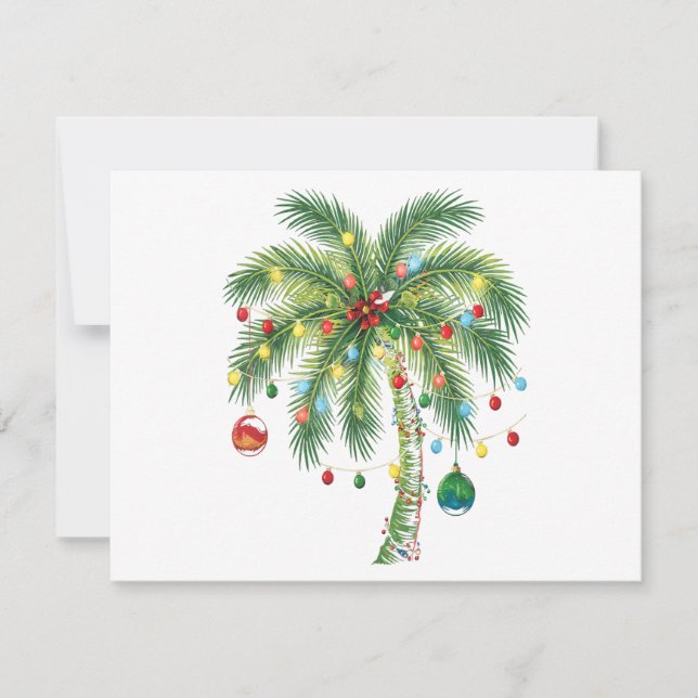 Palmera Tropical de Navidad con Luces y Adornos (Anverso)