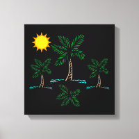 Palmeras Con Arte De Lienzo Solar