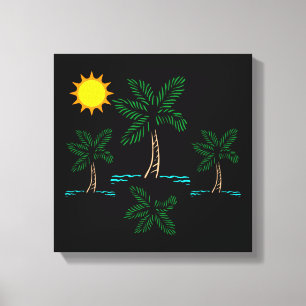 Palmeras Con Arte De Lienzo Solar