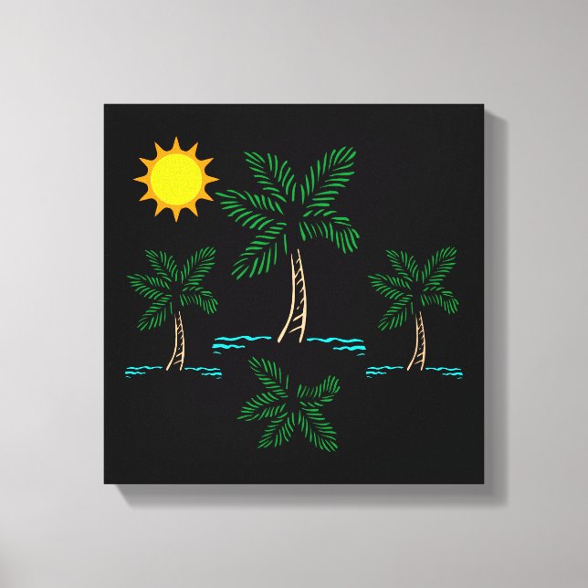 Palmeras Con Arte De Lienzo Solar (Anverso)