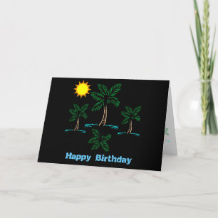 Palmeras con tarjeta de cumpleaños Sun