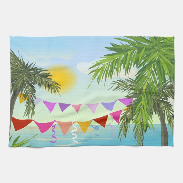 Palmeras con toalla de baño Bunting y Sun (Horizontal)