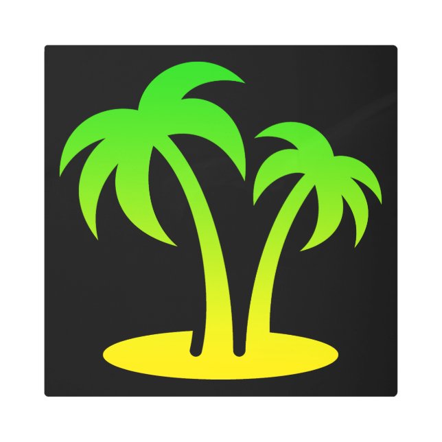 Palmeras de arte Metalizado de 16" x 16" (Anverso)