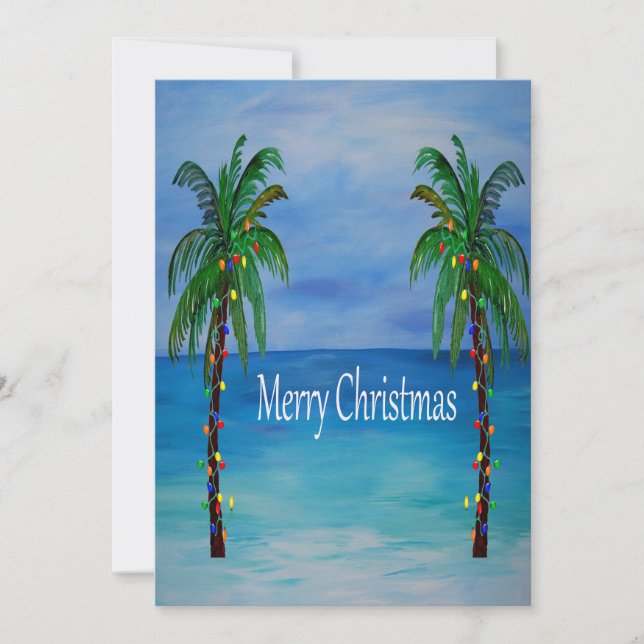 palmeras de Navidad tropicales tarjetas de vacacio (Anverso)