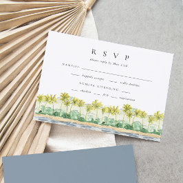 Palmeras de playa Boda acuática tropical RSVP