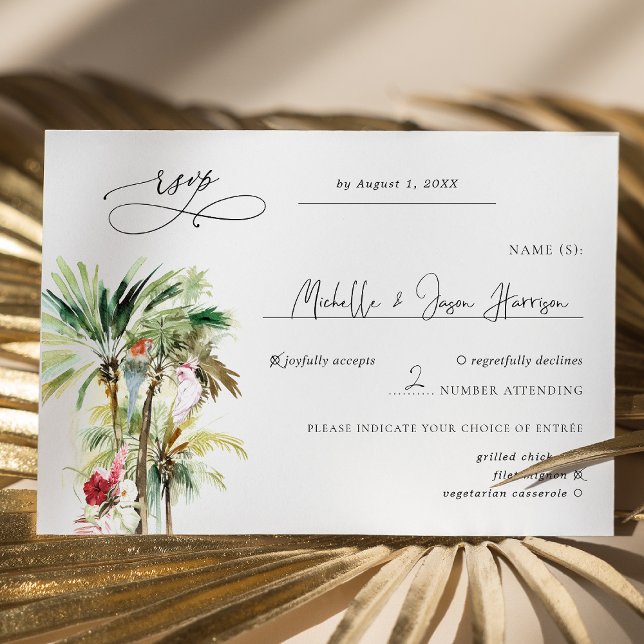 Palmeras de playa tropical Boda RSVP (Subido por el creador)
