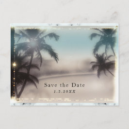 Palmeras Elegante Playa Tropical Invitación