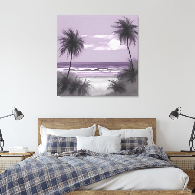 Palmeras en arte de IA púrpura (Insitu(Dormitorio))
