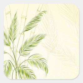 Palmeras en el bosque de Bambú | Sello Pegatina