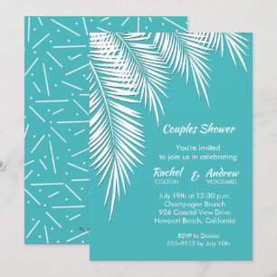 Palmeras en invitaciones a duchas de novias turque