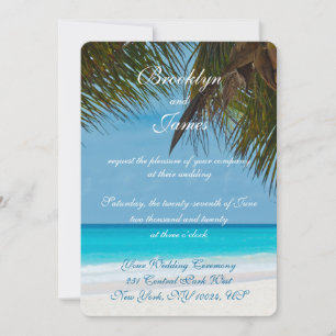 Palmeras En Invitaciones De Bodas De Playa
