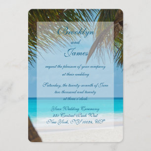 Palmeras En Invitaciones De Bodas De Playa