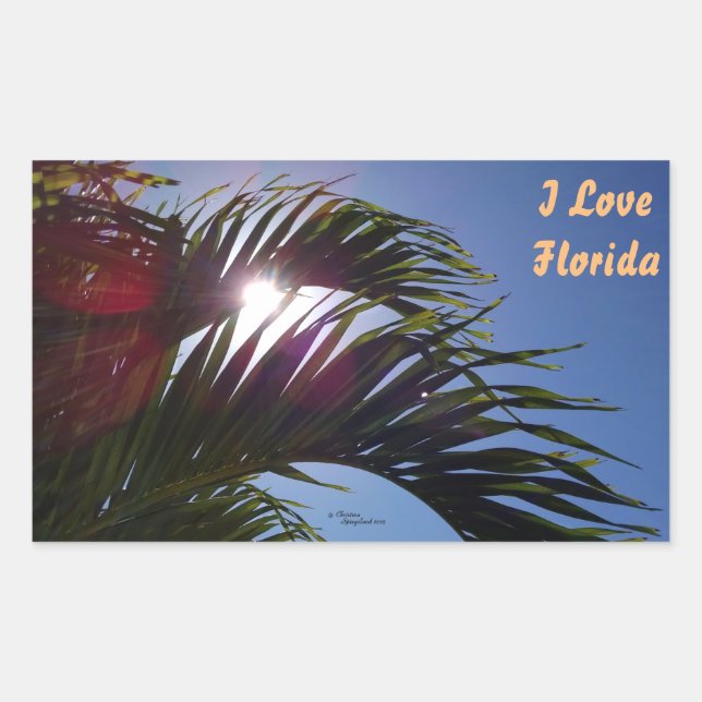 Palmeras me encantan los Pegatinas de Florida (Anverso)