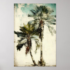 Palmeras, Poster de arte de pared tropical