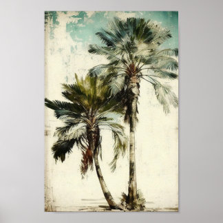 Palmeras, Poster de arte de pared tropical