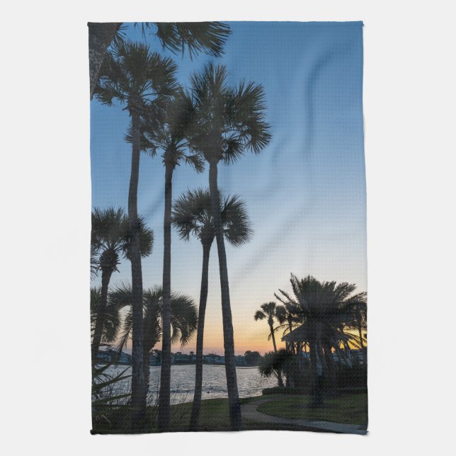 Palmeras Sunrise Destin Florida Kitchel Toalla (Vertical)