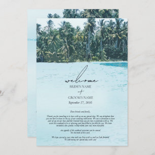 Palmeras Tropical Watercolor Beach Wedding Itinera