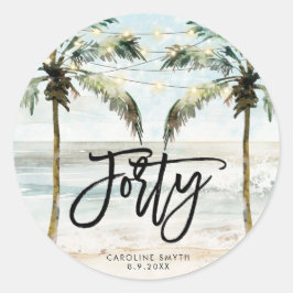 palmeras tropicales de playa pegatina de 40 años