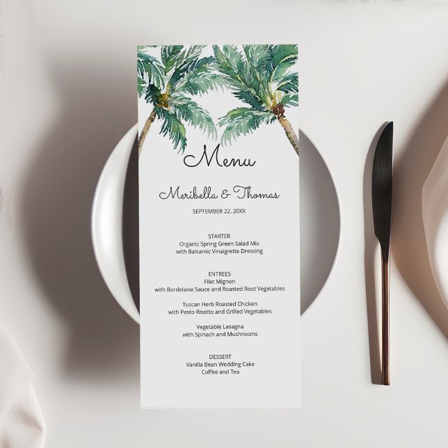 Palmeras Tropicales | Menú de casamiento acuático (Subido por el creador)