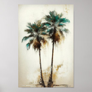 Palmeras tropicales, Poster de arte de Beach Wall