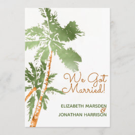 Palmeras Tropicales Recién Casada Invitación Recep