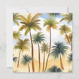 Palmeras Tropicales | Tarjeta de Acuarela de Playa