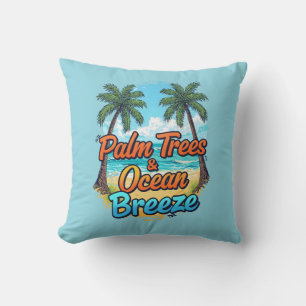 Palmeras y brisa oceánica - Cojín decorativo