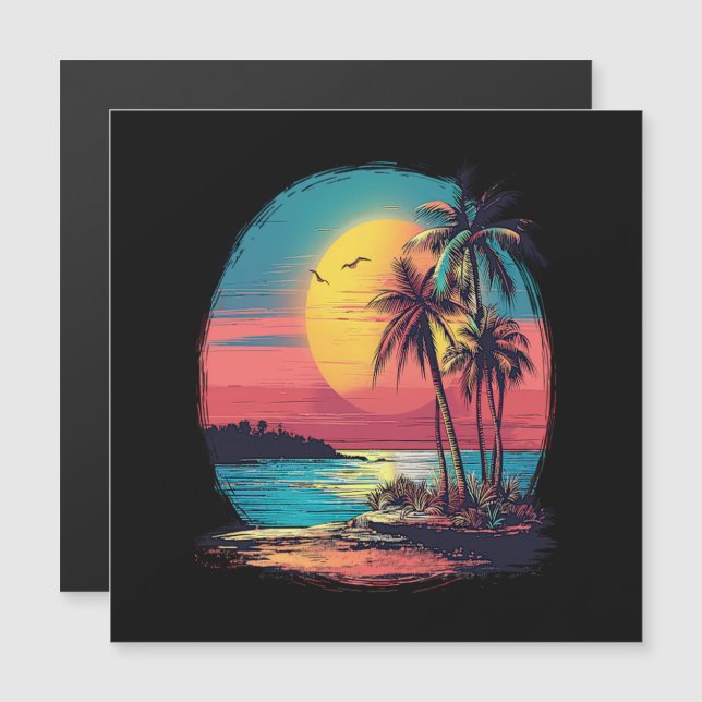 Palmeras y playa (Anverso/Reverso)