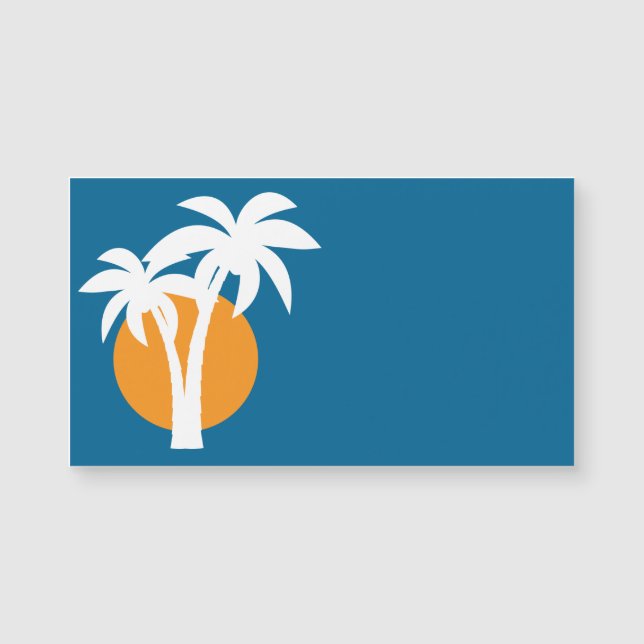 Palmeras y sol naranja (Anverso)