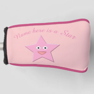 Palo De Golf Funda personalizada para putter Pretty Pink Star