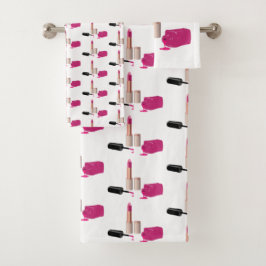 Palo de labios de glam rosado y belleza polaca de 