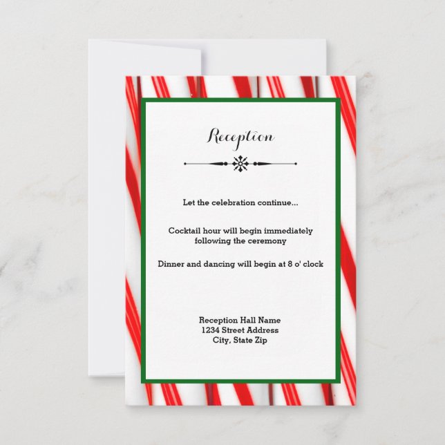 Palo de Menta Navidad - Invitación de Recepción (Anverso)