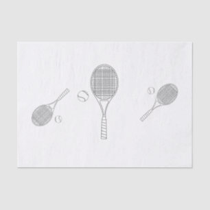 Palo del tenis y papel seda de la bola