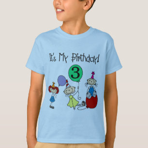 Palo Fiesta de niños 3er cumpleaños Camisetas y re