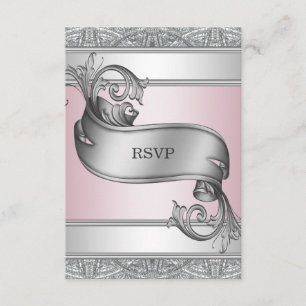 Palo rosado de plata Mitzvah RSVP