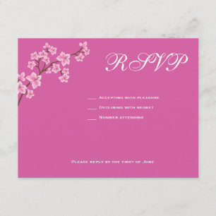 Palo rosado Mitzvah RSVP de los flores de