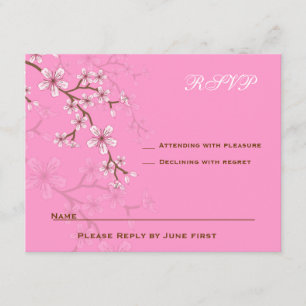 Palo rosado Mitzvah RSVP de los flores de Gabriela