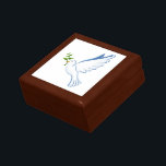 Paloma de la caja de la baratija<br><div class="desc">Caja de la baratija mostrada en madera de roble de oro con una impresión de la paloma. Modifique este artículo para requisitos particulares o cómprelo como es.</div>