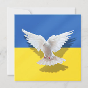 Paloma de la Paz Bandera de Ucrania Tarjeta de Apo