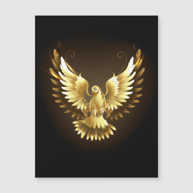 Paloma de la Paz de Hoja de Oro sobre Negro (Anverso)